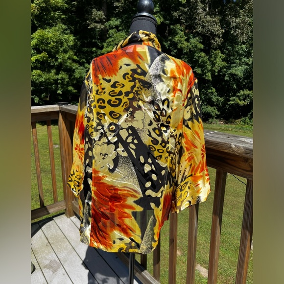 CHICO’S Silk Sheer Open Front Kimono/Cardigan - Picture 6 of 17